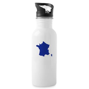 Frankreich - Trinkflasche mit integriertem Trinkhalm - Weiß - Rechts