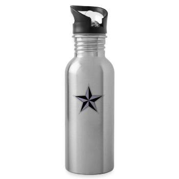 Stern - Rock´n´Roll - Trinkflasche mit integriertem Trinkhalm - Lightsilver - Rechts