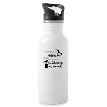 Therapie Spiekeroog - Trinkflasche mit integriertem Trinkhalm - Weiß - Rechts