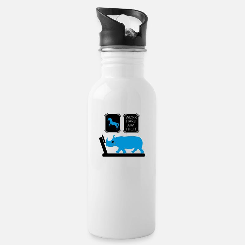 motivation - Water bottle with straw - white