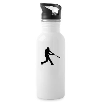 Baseball - Trinkflasche mit integriertem Trinkhalm - Weiß - Rechts