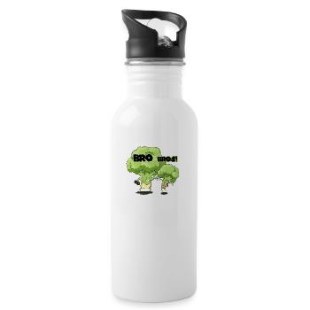 Bro Bros - Trinkflasche mit integriertem Trinkhalm - Weiß - Rechts