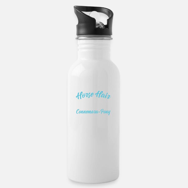 Glitter Connemara-Pony - Trinkflasche mit integriertem Trinkhalm - Weiß
