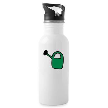 Gieskanne - Trinkflasche mit integriertem Trinkhalm - Weiß - Rechts