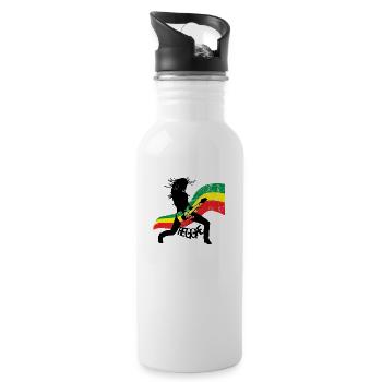 Reggae - Trinkflasche mit integriertem Trinkhalm - Weiß - Rechts