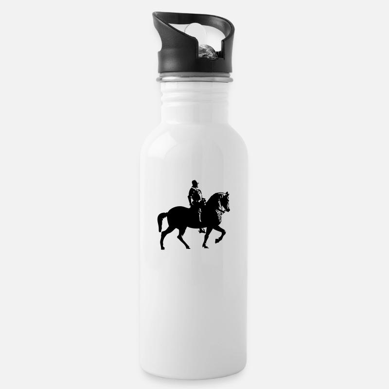 horse and rider - Water bottle with straw - white