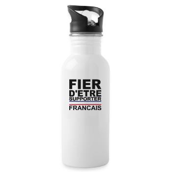 Supporter francais france Allez - Gourde avec paille intégrée - blanc - Droite