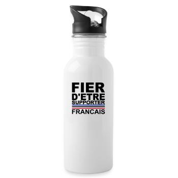 Fier d'être supporter Français - version 1 - Gourde avec paille intégrée - blanc - Droite