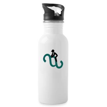 Paragraphenreiter Color - Trinkflasche mit integriertem Trinkhalm - Weiß - Rechts
