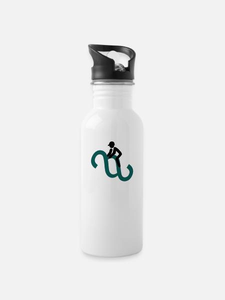 Paragraphenreiter Color - Water bottle with straw - white