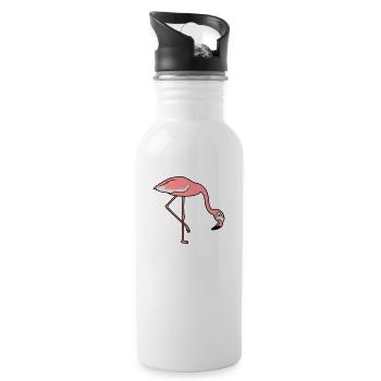 manger boisson arc vers le bas flamingo clipart dessin animé - Gourde avec paille intégrée - blanc - Droite