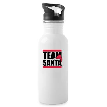 friends crew team merry christmas santa claus n - Water bottle with straw - white - Right