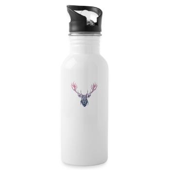 Hirsch - Trinkflasche mit integriertem Trinkhalm - Weiß - Rechts