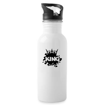 king - Trinkflasche mit integriertem Trinkhalm - Weiß - Rechts