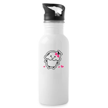 Muffin - Trinkflasche mit integriertem Trinkhalm - Weiß - Rechts
