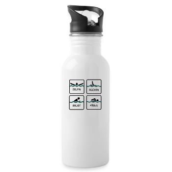 schwimmen T-Shirt - Trinkflasche mit integriertem Trinkhalm - Weiß - Rechts