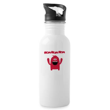 Om nom nom nom - Monster - Trinkflasche mit integriertem Trinkhalm - Weiß - Rechts