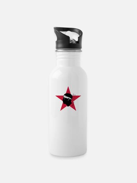 Corsica - Trinkflasche mit integriertem Trinkhalm - Weiß