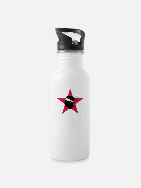 Corsica - Water bottle with straw - white