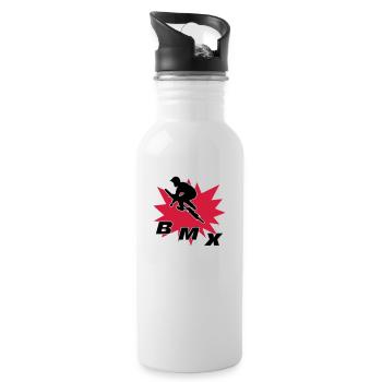 BMX - Trinkflasche mit integriertem Trinkhalm - Weiß - Rechts