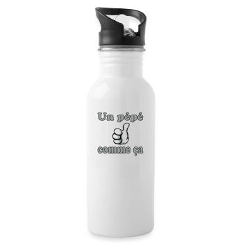 Un pépé comme ça - Trinkflasche mit integriertem Trinkhalm - Weiß - Rechts