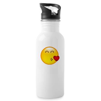 Smiley Kiss - Gourde avec paille intégrée - blanc - Droite