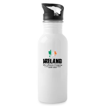 Kleeblatt - Irland Flagge - Trinkflasche mit integriertem Trinkhalm - Weiß - Rechts