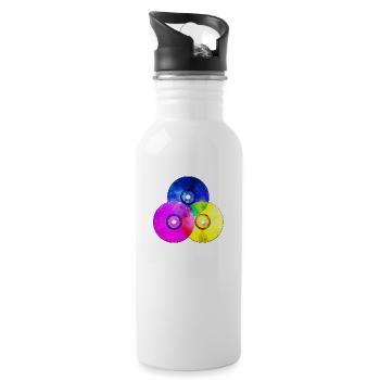 Colourful CDs (triangle) - Water bottle with straw - white - Right