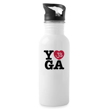 yoga - Water bottle with straw - white - Right