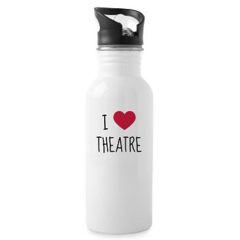 Theater / Theatre / Theaterleute / Schauspieler - Trinkflasche mit integriertem Trinkhalm - Weiß - Rechts