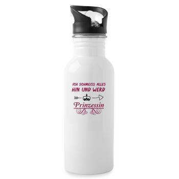 prinzessin_02 - Trinkflasche mit integriertem Trinkhalm - Weiß - Rechts