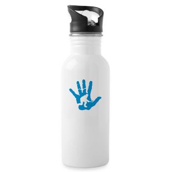 ice hockey hand - Water bottle with straw - white - Right