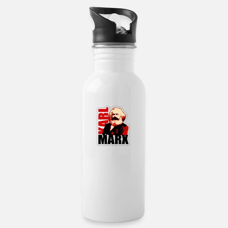 Karl Marx - Gourde avec paille intégrée - blanc