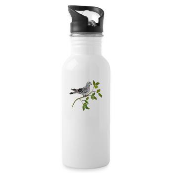 Vogel - Trinkflasche mit integriertem Trinkhalm - Weiß - Rechts