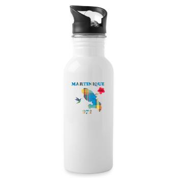 Martinique 972 - Gourde avec paille intégrée - blanc - Droite