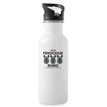 Ich liebe Rhino, Rhinos, Rhinozeros, Rhinohoodies, R - Trinkflasche mit integriertem Trinkhalm - Weiß - Rechts