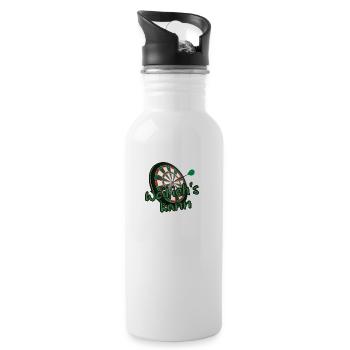 Dartscheibe Weil ich's kann - Dartsport Bullseye - Trinkflasche mit integriertem Trinkhalm - Weiß - Rechts