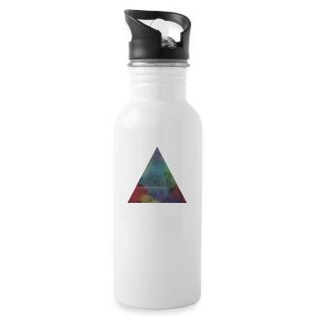 Triangle with colorful structure comic - Water bottle with straw - white - Right