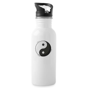 Yin and Yang - Water bottle with straw - white - Right