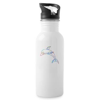 dolphin - Water bottle with straw - white - Right