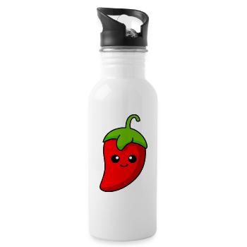 Chilli Comic - Water bottle with straw - white - Right
