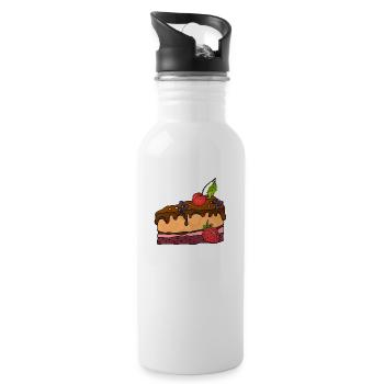 Kuchen - Trinkflasche mit integriertem Trinkhalm - Weiß - Rechts