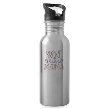 BRAVE MAMA - Water bottle with straw - silver - Right