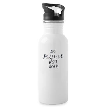 Poitik kein Krieg Englisch frieden Schrift - Trinkflasche mit integriertem Trinkhalm - Weiß - Rechts