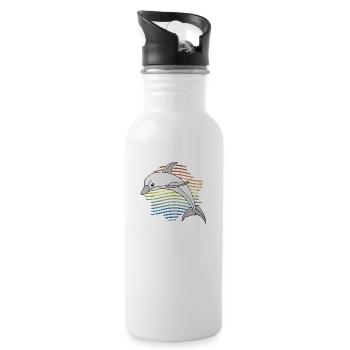 Delfin - Trinkflasche mit integriertem Trinkhalm - Weiß - Rechts