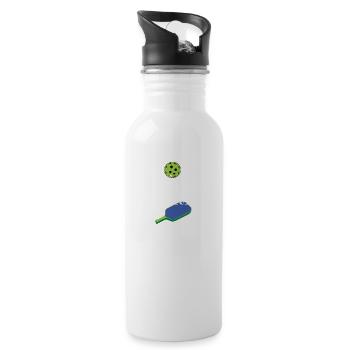 Outdoor Gartenspiel Lustiges Pickleball Design mit - Trinkflasche mit integriertem Trinkhalm - Weiß - Rechts