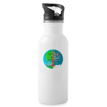 Der Sommer ist der neue Winter - Trinkflasche mit integriertem Trinkhalm - Weiß - Rechts