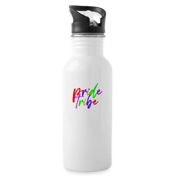 Pride Tribe LGBTQ Gay Pride Rainbow Gay Festival - Water bottle with straw - white - Right