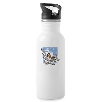 Goddess of Justice Justice Justice Court - Water bottle with straw - white - Right