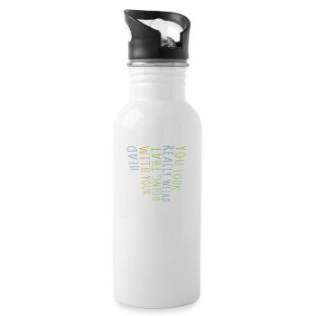 you look really weird - Trinkflasche mit integriertem Trinkhalm - Weiß - Rechts